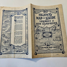 1918? Highway Map & Guide Of Vermont & New Hampshire Excellent Plus Cond 17 x 22 picture