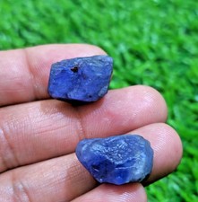 Awesome Earth Mined Blue Tanzanite Raw 2 Piece Lot Size 20-21 MM Loose Gemstone picture