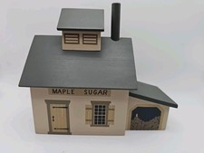 Windfield Designs Maple Sugar Shock Wood Coin Bank 1987 Signed H. Musser picture