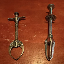 Lot of 2 Vintage GAB Swedish Mechanical Tongs Silverplate Extra Prima NS picture
