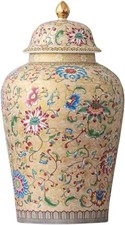 12in flower Ginger Jar with Lid Chinese Decorative brown Ceramic picture