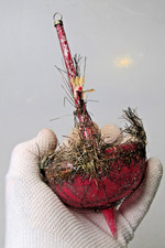 VTG Antique Glass Crinkle Wire FLOWER VASE UMBRELLA Christmas Ornament Germany picture
