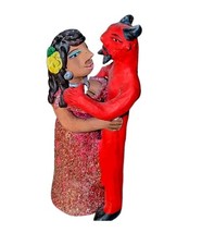 Josefina Aguilar Pottery Sculpture Dance of the Devils Mexico Figure Signed Vtg picture
