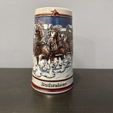 1989 BUDWEISER CLYDESDALE STEIN Christmas Holiday series picture