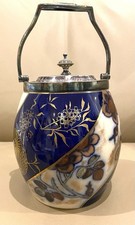 Antique Doulton’s Biscuit Jar Cookie Jar 1885 Aesthetic Movement Japanese Design picture