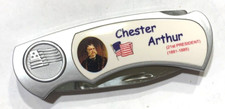 CHESTER ARTHUR-21st President-Fighter Plus Folding Lockback Collect.POCKET KNIFE picture