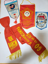 Soviet USSR Komsomol Cloth Pennant Lot w/ Red Scarf 1989-90 Cyrillic. Vintage. picture