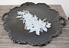 Amazing Vintage Lacquer Ware Handpainted Platter Ceramic Tray 15