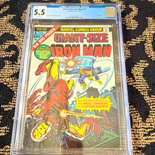 Giant-Size Iron Man #1 CGC 5.5 (1975) Marvel Captain America Hawkeye 0878037006 picture