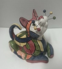 Whimsiclay By Amy Lacombe Multicolor Design Cat Figurine picture