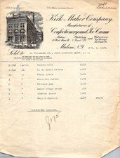1918 Kirk-Maher Co Confectionery Invoice Malone NY Beemans Gum Cracker Jack picture