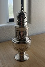 Vintage Raimond Silverplate Muffineer Sugar Shaker Floral Pierced Top Japan picture