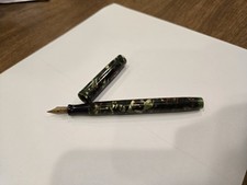 Waterman 3 Ideal Gold Nib Green Pearl Red Celluloid Fountain Pen 1930 Sold As Is picture
