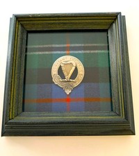 VINTAGE FRAMED AUTHENTIC SCOTTISH CLAN ROSE STERLING SILVER CREST BADGE picture