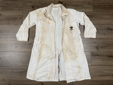 Vintage Korean War US Navy Doctor Medical Overcoat Mens Drill Frock Size Small S picture