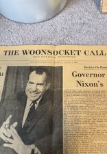 Vintage Original August 8, 1968 Woonsocket Call Newspaper Cover Page Nixon picture