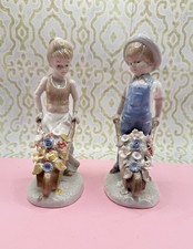 Vintage Lenwile Ardalt Porcelain Figurines Boy & Girl  picture