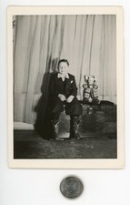 Old 1930's photo / Possessed Boy in Cowboy Boots Protects DOLL'S Bone Collection picture