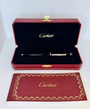 Cartier Diabolo Ballpoint Pen Black Blue Cabochon NOS 1992 Box Papers Germany picture