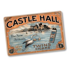 Castle Hall Twin New Arrivals Cigars Vintage Sign Design 8x12 In. Aluminum Sign picture