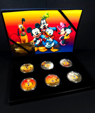 Disney 100 Mickey Mouse & Friends 6 Coin Set 24K Gold Plated Case COA Minnie picture