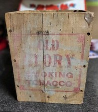 Rare 1921 Old Glory Dominion Tobacco Montreal Wood Shipping Crate Box 9