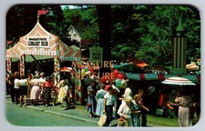 C.1955 WOODSTOCK, NY NEW YORK WOODSTOCK LIBRARY FAIR BOOKS BALLOONS Postcard P75 picture