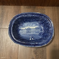 RARE Historical Transfer ware Staffordshire  Flow Blue Bowl *repaired* picture