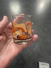 Vintage Orange & Brown Mushroom Glass Votive Holder Shot Glass 60s MCM Retro HTF picture