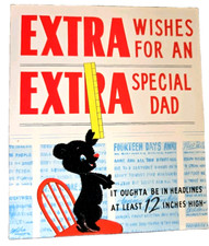 Vintage Forget Me Not Card Happy Father's Birthday Card Writing inside picture