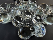 4-VTG PETITE HEAVY GLASS FLOWER PETAL CANDLE HOLDERS-2.5”W x 1.25” T-EXCELLENT picture