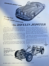 1950 Vintage Magazine Advertisement Javelin Jupiter Jowett Sports Car picture