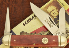 SCHRADE WALDEN REMEMBER THE ALAMO SMOOTH RED BONE CIGAR CATTLE STOCKMAN KNIFE picture