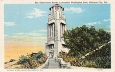 Indiana Postcards The Observation Tower in Beautiful Washington Park Indiana picture