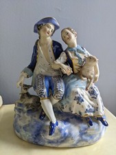 1860s Antique French Jacob Petit Porcelain Figurine The Loving Shepherds Couple picture