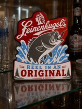 Leinenkugel's Fishing Sign Beer Bar Decor Man Cave Sign Plaque Reel In Original  picture