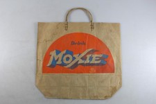 Antique Drink Moxie & Drink Pureoxia Soda Pop Fountain Advertising Take Home Bag picture