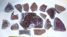 16 Pieces Very Rare Orange Uruguay Amethyst Crystal Geode Piece Lot picture