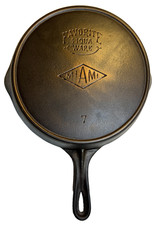 RARE Favorite Piqua Ware [ Ohio ] Miami Maimi Diamond Cast Iron Skillet Pan FLAT picture