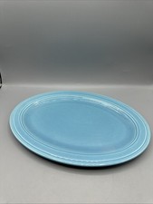 Vintage Vernonware Early California Turquoise Blue Oval Serving Platter 12
