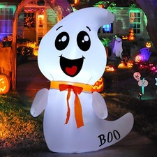 GOOSH 4 FT Halloween Inflatable Cute Ghost Outdoor Decorations Blow Up Yard  picture