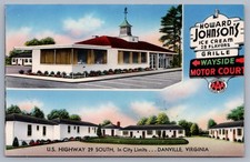 Howard Johnson’s U.S. Highway 29 South Danville VA Virginia Postcard L12 picture