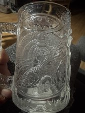 McDonalds Mug Batman Forever Series Robin 3D Stippled Promo Glass 1995 S25 picture