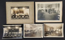 antique 5pc PHOTO LOT nyc NATIONAL CASH REGISTER CO office store window display picture