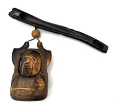 Antique Japanese KISERU Tobacco Pipe Daruma Tonkotsu Inro & Ojime picture