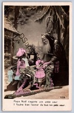 K55/ Interesting RPPC Postcard c1910 Santa Claus Christmas Kids Papa Noel 294 picture