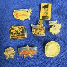 Vintage Wal-Mart Employee Lapel Pin 8 Lot Walmart Associate Pins picture