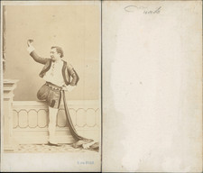 Juliano Donato, Spanish Actor, One Legged Vintage CDV Albumen Business Card picture
