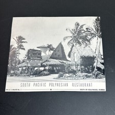 Vintage Black And White photograph Card  South Pacific Polynesian restaurant picture