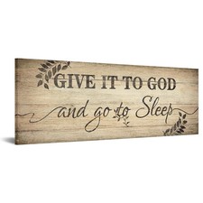 KREATIVE ARTS Vintage Canvas Wall Art Give It To God And Go To Sleep Sign,Master picture